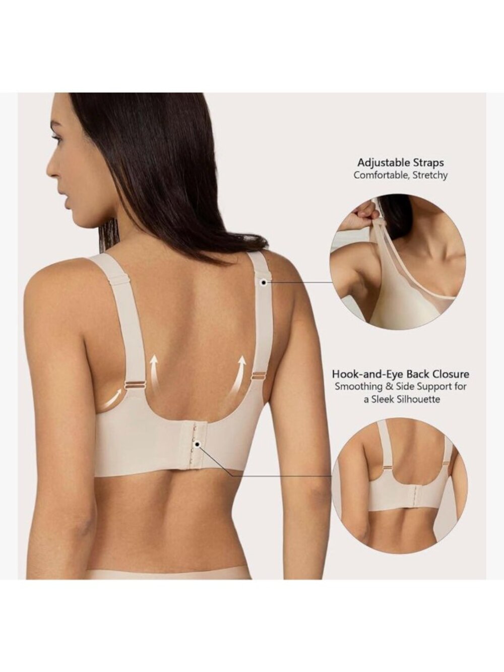 Movinun Wireless Seamless Full-Coverage Comfort Bra Size XL - Picture 2 of 6
